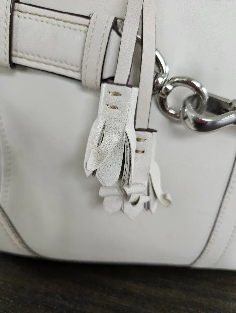 Coach Hampton Stone Colored Leather Satchel - Picture 3 of 11